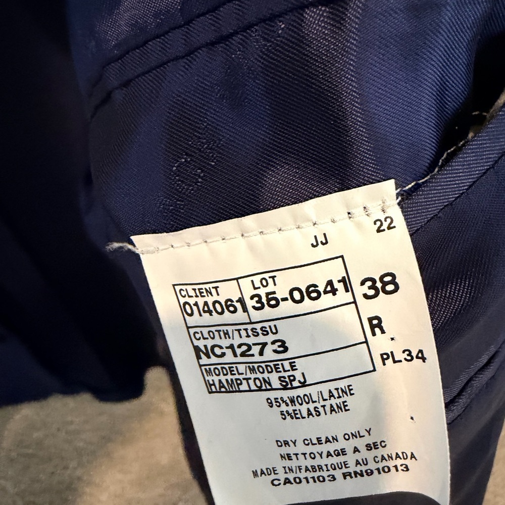 Jack Victor Navy Textured Two-Button Sport Coat - Picture 4 of 4